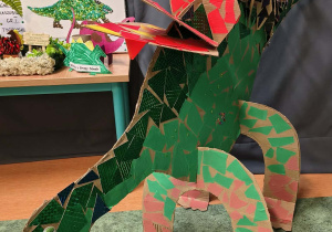 Praca plastyczna wykonana na konkurs "Mój ulubiony dinozaur"