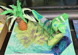 Praca plastyczna wykonana na konkurs "Mój ulubiony dinozaur"