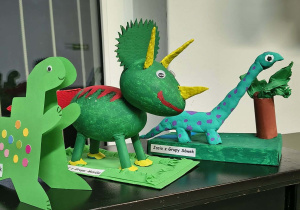 Prace plastyczne wykonane na konkurs "Mój ulubiony dinozaur"