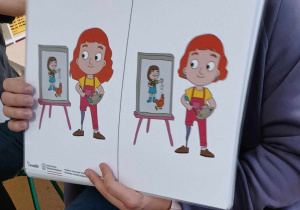 Ilustracje do szukania różnic przedstawiające niepełnosprawne dziewczynki
