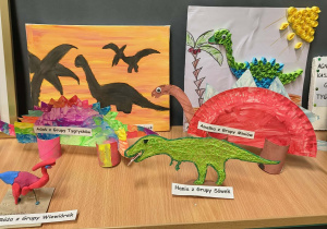 Prace plastyczne wykonane na konkurs "Mój ulubiony dinozaur"
