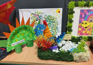 Prace plastyczne wykonane na konkurs "Mój ulubiony dinozaur"