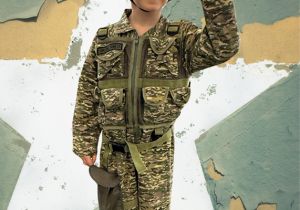 dziecko w stroju karnawałowym na sztucznie generowanym tle