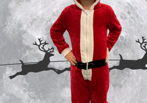 dziecko w stroju karnawałowym na sztucznie generowanym tle